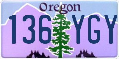 OR license plate 136YGY