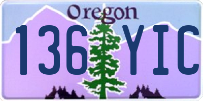 OR license plate 136YIC