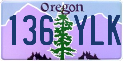 OR license plate 136YLK