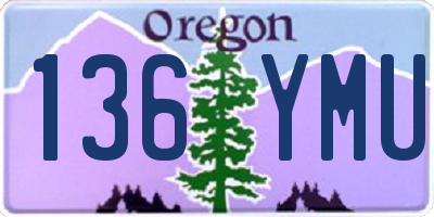 OR license plate 136YMU