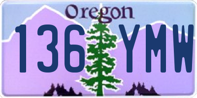 OR license plate 136YMW