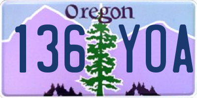 OR license plate 136YOA