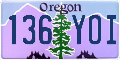 OR license plate 136YOI