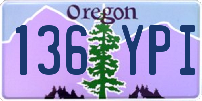 OR license plate 136YPI