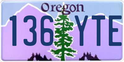 OR license plate 136YTE