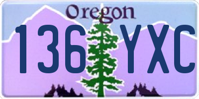 OR license plate 136YXC