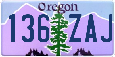 OR license plate 136ZAJ