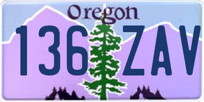 OR license plate 136ZAV