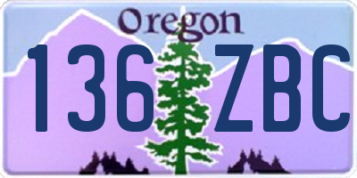 OR license plate 136ZBC