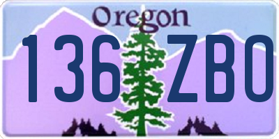 OR license plate 136ZBO