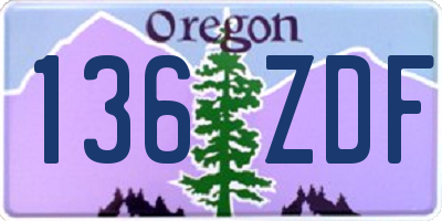 OR license plate 136ZDF