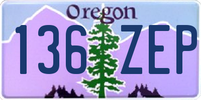 OR license plate 136ZEP