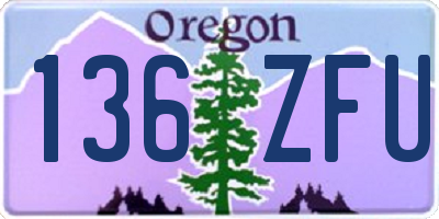 OR license plate 136ZFU