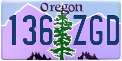 OR license plate 136ZGD