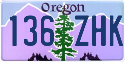 OR license plate 136ZHK