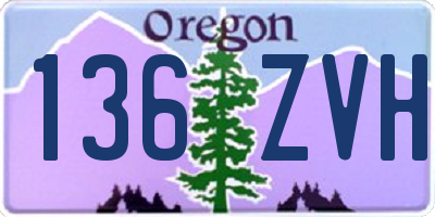 OR license plate 136ZVH