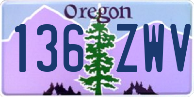 OR license plate 136ZWV