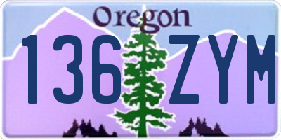 OR license plate 136ZYM
