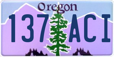 OR license plate 137ACI