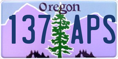 OR license plate 137APS