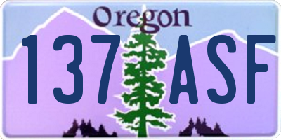 OR license plate 137ASF