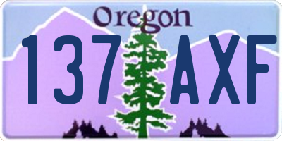 OR license plate 137AXF