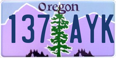 OR license plate 137AYK