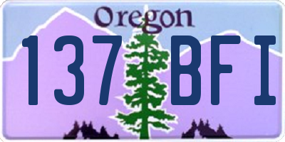 OR license plate 137BFI