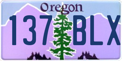 OR license plate 137BLX