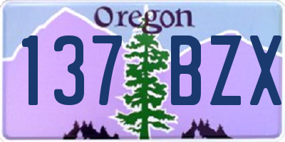 OR license plate 137BZX