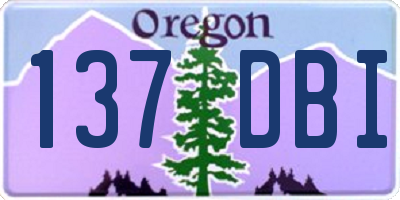 OR license plate 137DBI