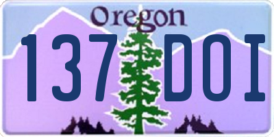 OR license plate 137DOI