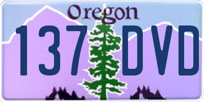 OR license plate 137DVD