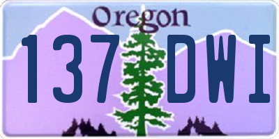 OR license plate 137DWI