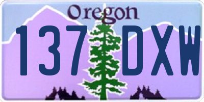 OR license plate 137DXW