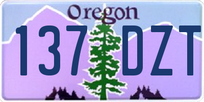OR license plate 137DZT