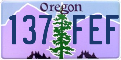 OR license plate 137FEF
