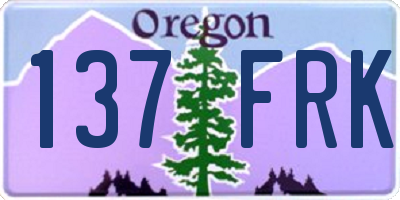 OR license plate 137FRK