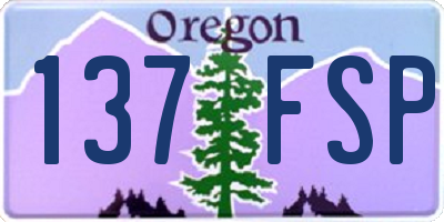OR license plate 137FSP