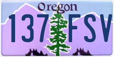 OR license plate 137FSV
