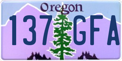 OR license plate 137GFA