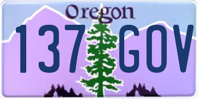 OR license plate 137GOV