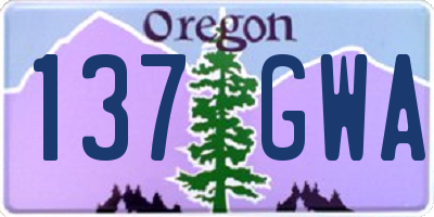 OR license plate 137GWA