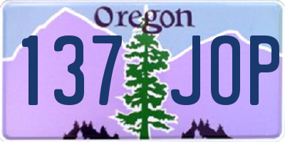 OR license plate 137JOP