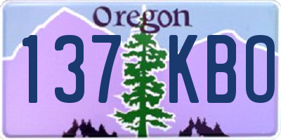 OR license plate 137KBO