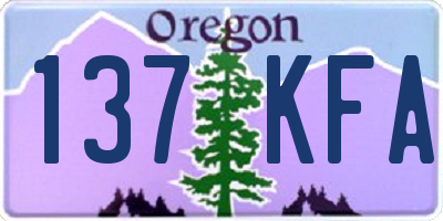 OR license plate 137KFA