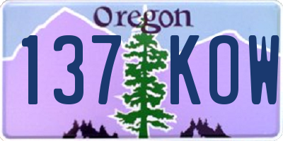 OR license plate 137KOW