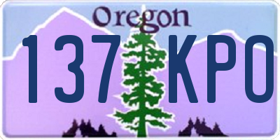 OR license plate 137KPO