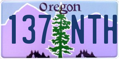 OR license plate 137NTH