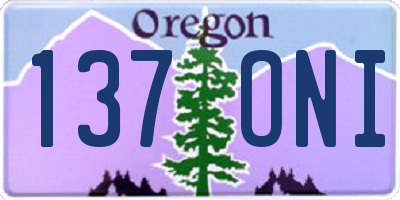 OR license plate 137ONI